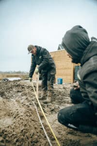 uitmeten van de tuin