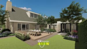 3D ontwerp tuin nieuwbouw Paterswolde