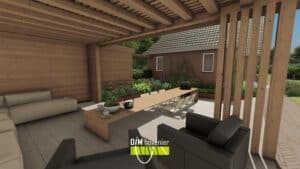 3D Ontwerp van landschapstuin in Haulerwijk