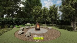 gezellige vuurplek in Foxwolde