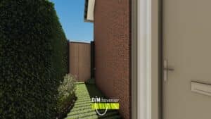 3D tuinontwerp van DiM Hoveniers in Leek met strakke zijtuin