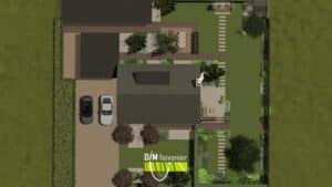 Bovenaanzicht landelijke tuin Dronrijp