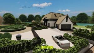 Landelijke woning in Drachten met strak tuinplan