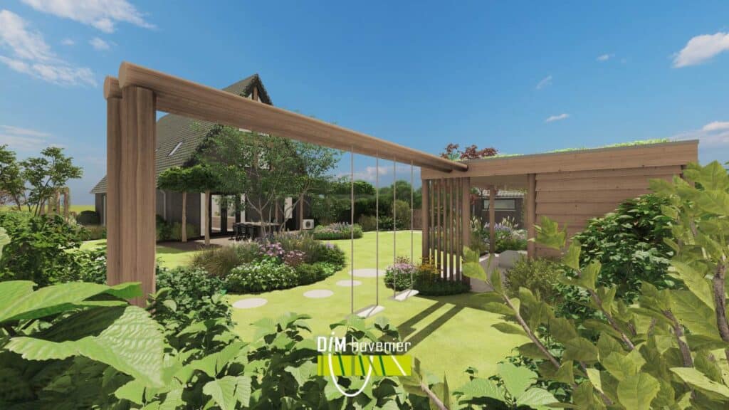 Kindvriendelijke tuin in Leek met pergola en speelruimte