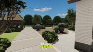 DIM Hovenier ontwerp met paarse vaste planten