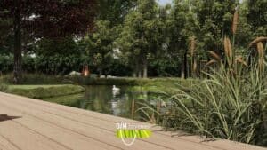 vlonder aan een vijver in Foxwolde